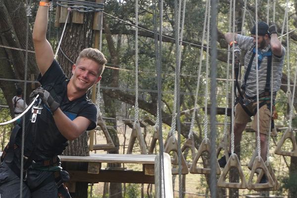 Two Men On Ropes Course