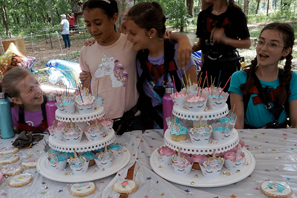Kids Celebrate Birthday With Cupcakes