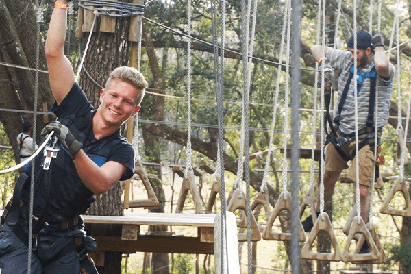 Two Men On Ropes Course