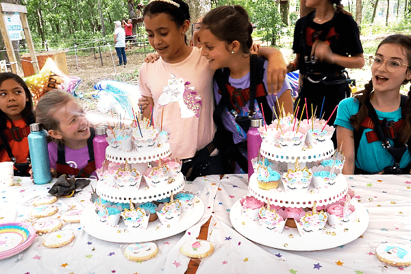 Kids Celebrate Birthday With Cupcakes