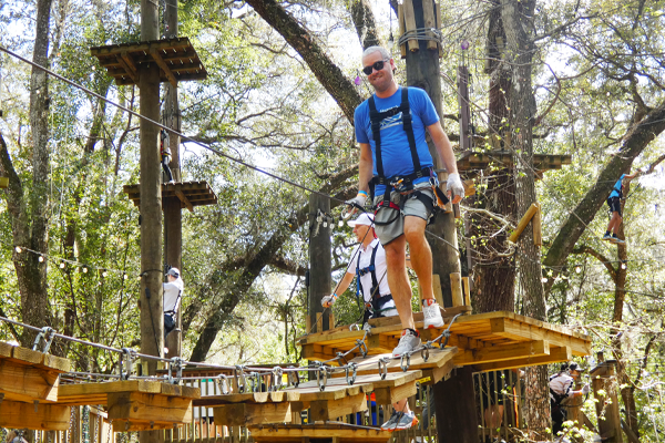 Man Crosses On Bumblebee Course