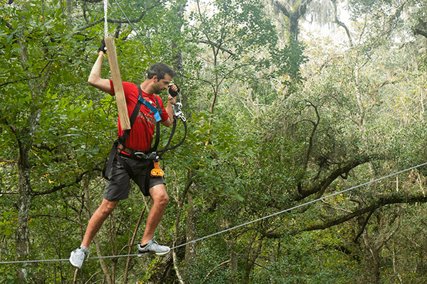 Man Climbs Commando Course