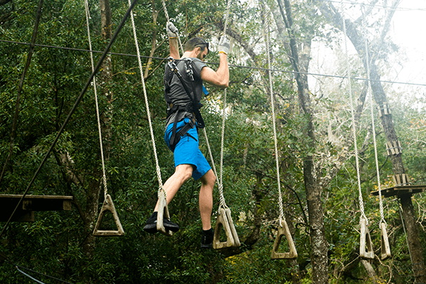 Man Climbs Commando Course