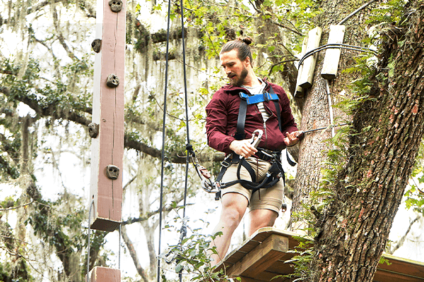 Man Climbs Commando Course